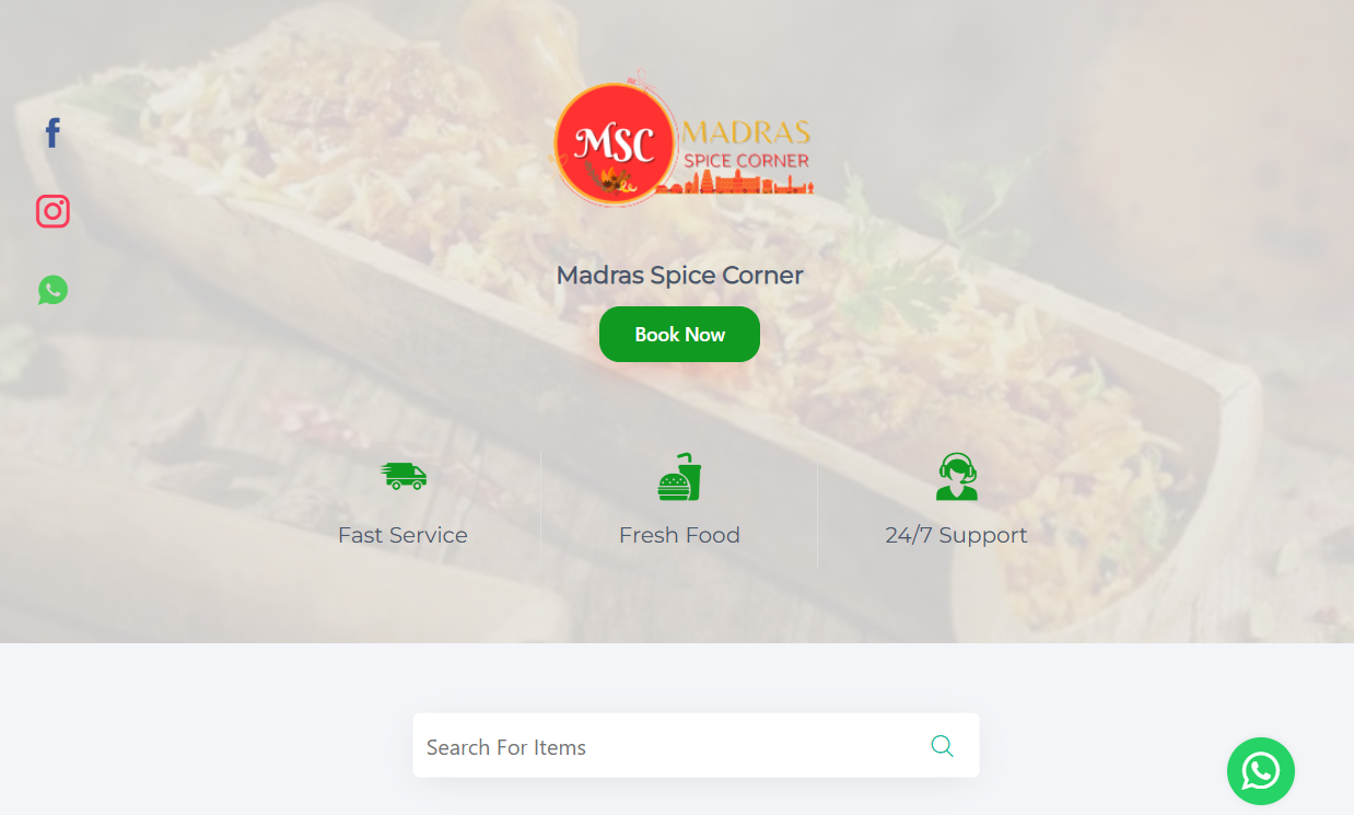 Madras Spice Corner project
